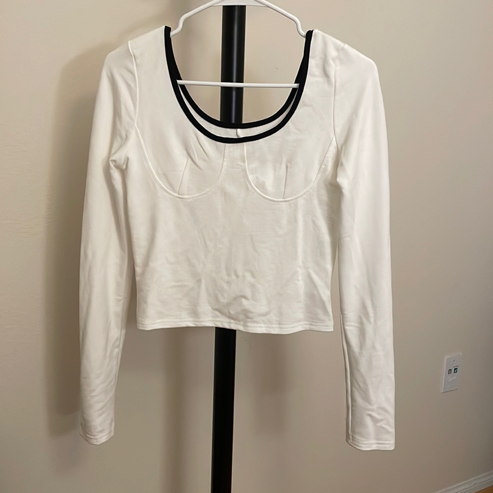 A wide nickline sweater